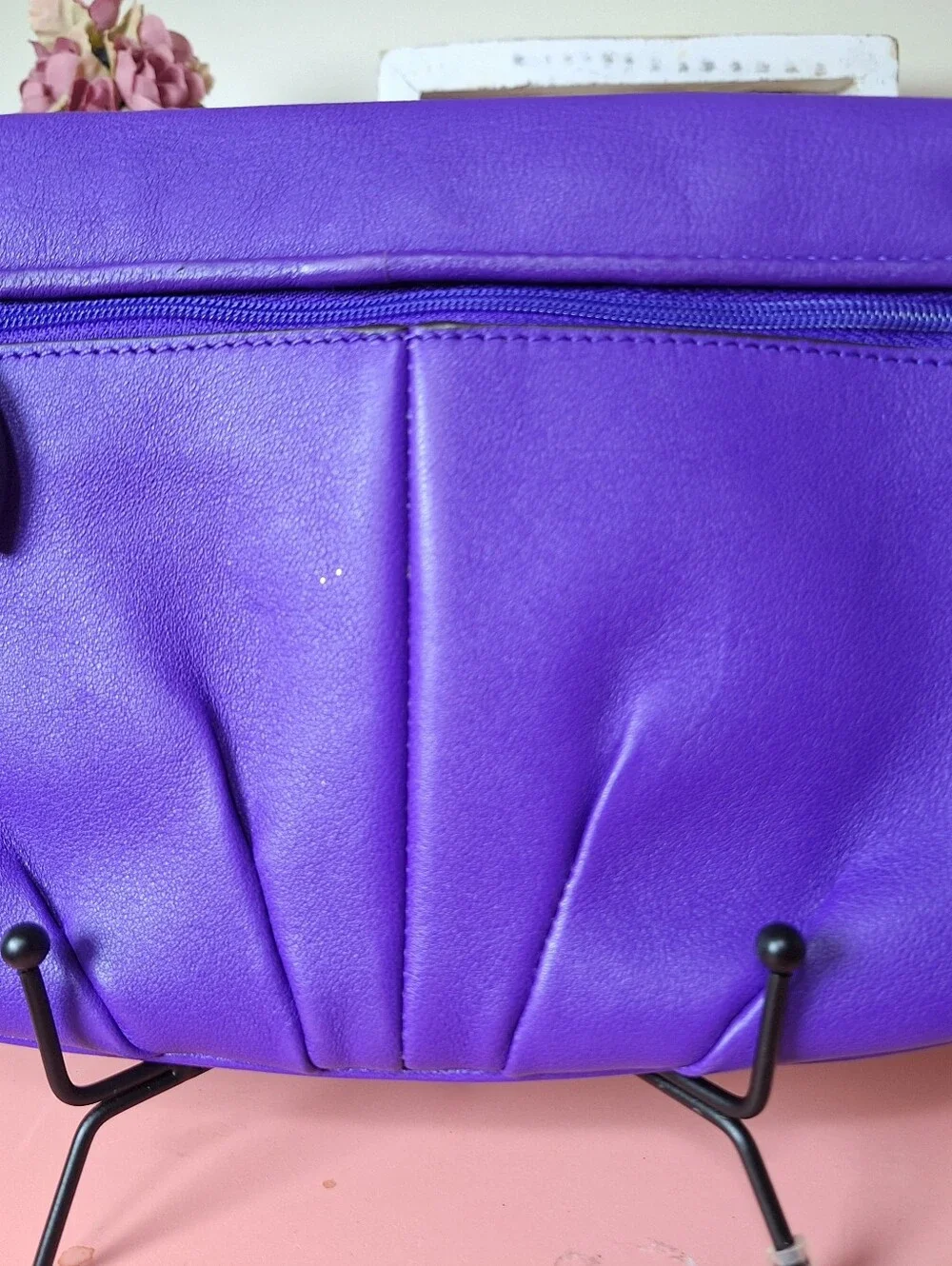 Coach LEATHER Purple Wristket  / Clutch Bag
